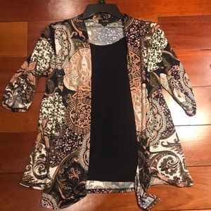 Espresso Cardigan Sewn in Top